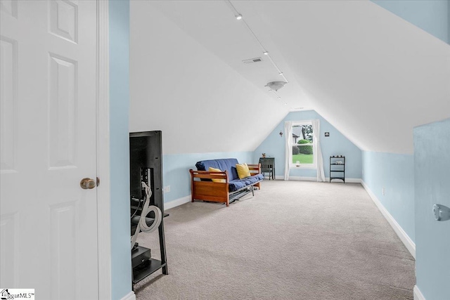 30 Chalice Hill Ln, Travelers Rest, SC 29690 - sitting room featuring carpet flooring, lofted ceiling, and baseboards
