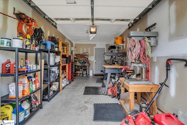 30 Chalice Hill Ln, Travelers Rest, SC 29690 - garage with a garage door opener and a workshop area