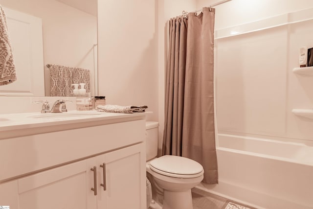 304 Oakmont Valley Trl, Seneca, SC 29678 - bathroom featuring toilet, vanity, shower / bath combo, and tile patterned floors