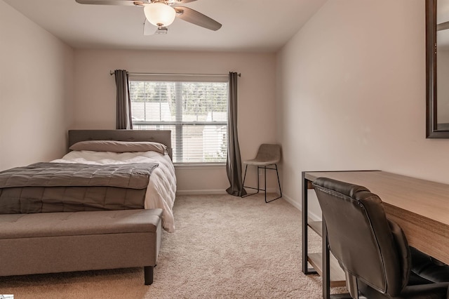 304 Oakmont Valley Trl, Seneca, SC 29678 - bedroom with light carpet, baseboards, an office area, and a ceiling fan