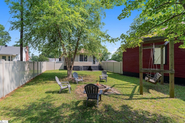 201 W Highland Ave, Anderson, SC 29625 - view of yard featuring a fire pit