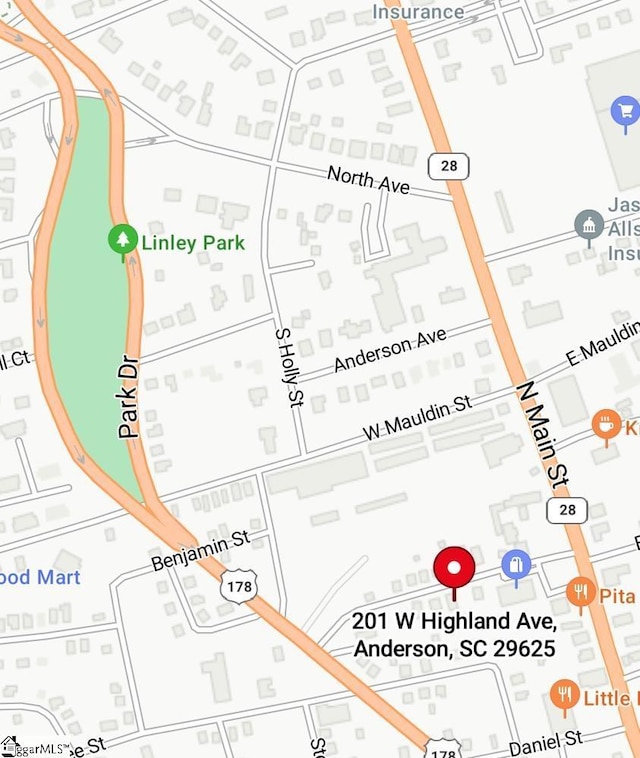 201 W Highland Ave, Anderson, SC 29625 - map / location