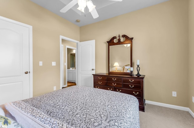 101 Peaks Ct, Taylors, SC 29687 - bedroom featuring light carpet, a ceiling fan, and baseboards