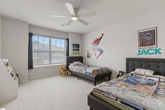 712 Paxton Rose Dr, Greer, SC 29650 - bedroom featuring carpet, baseboards, and a ceiling fan
