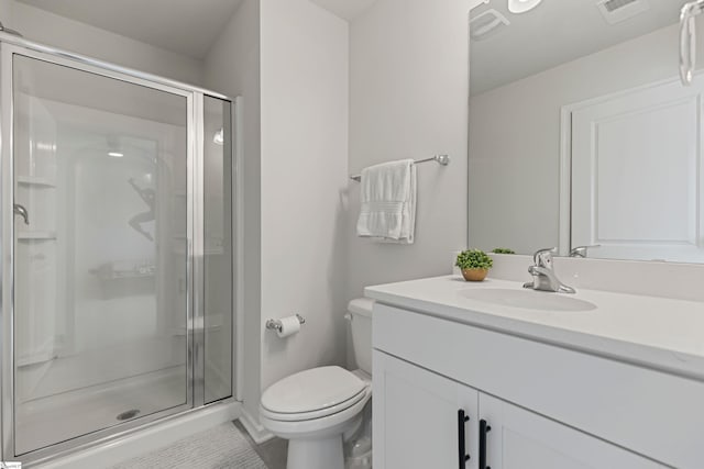 712 Paxton Rose Dr, Greer, SC 29650 - full bathroom with vanity, toilet, a stall shower, and tile patterned flooring