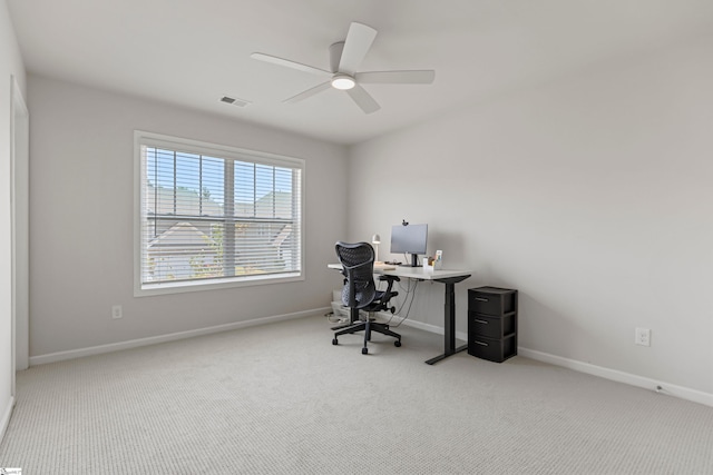 712 Paxton Rose Dr, Greer, SC 29650 - office featuring carpet floors, baseboards, and a ceiling fan