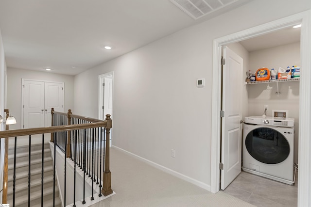 712 Paxton Rose Dr, Greer, SC 29650 - laundry area with washer / clothes dryer, baseboards, and recessed lighting