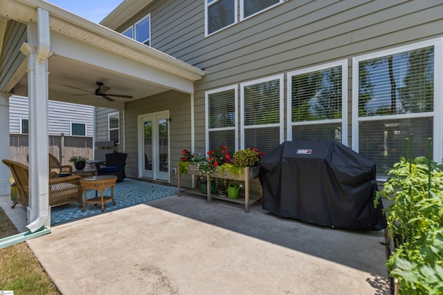 712 Paxton Rose Dr, Greer, SC 29650 - view of patio featuring a ceiling fan and a grill
