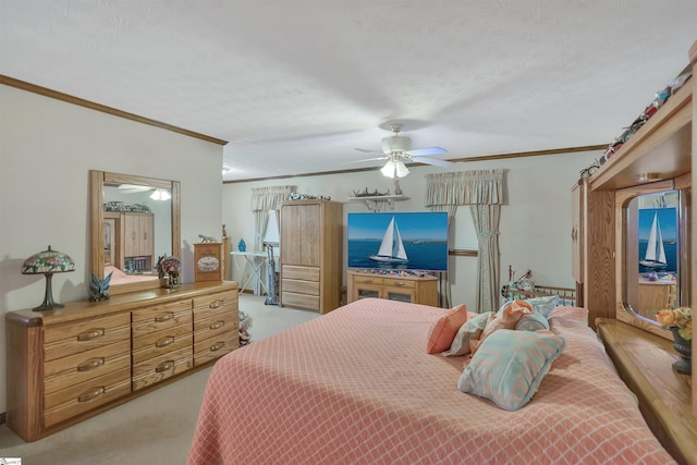 101 Myrtle St, Lavonia, GA 30553 - carpeted bedroom featuring crown molding and a ceiling fan