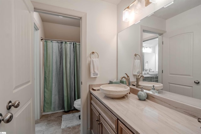 9 Windswept Knoll Dr, Taylors, SC 29687 - bathroom with vanity, toilet, and a shower with shower curtain