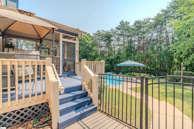 9 Windswept Knoll Dr, Taylors, SC 29687 - wooden deck with a gazebo and view of wooded area