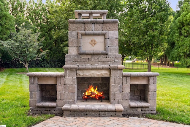 601 Brixton Cir, Simpsonville, SC 29681 - exterior view of an outdoor stone fireplace