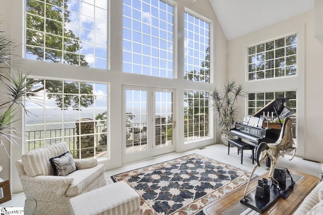 33 Southview Ledge Rd, Landrum, SC 29356 - sunroom / solarium featuring vaulted ceiling and french doors