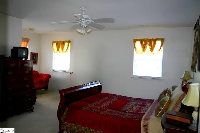 213 Kingscreek Dr, Greer, SC 29650 - bedroom featuring multiple windows, carpet floors, and ceiling fan