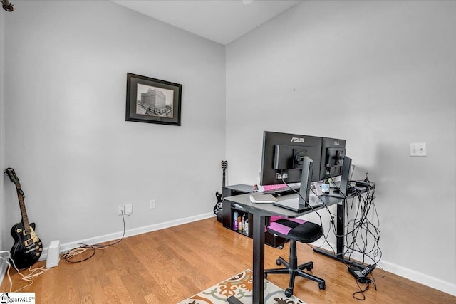 102 Eagle Pass Dr, Taylors, SC 29687 - office area featuring baseboards and wood finished floors