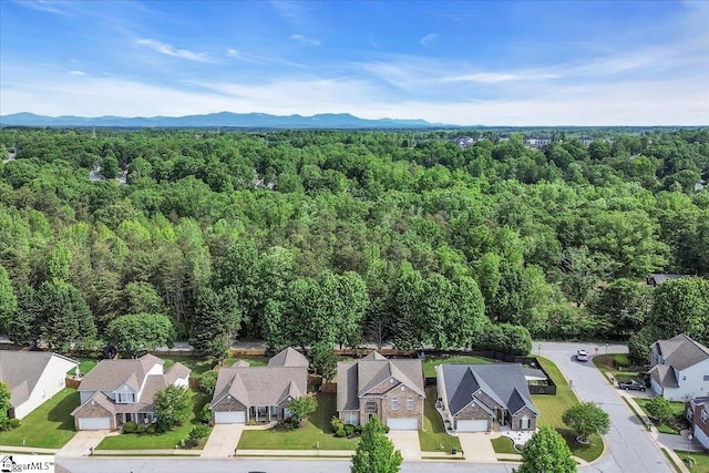 102 Eagle Pass Dr, Taylors, SC 29687 - aerial perspective of suburban area with a forest and mountains