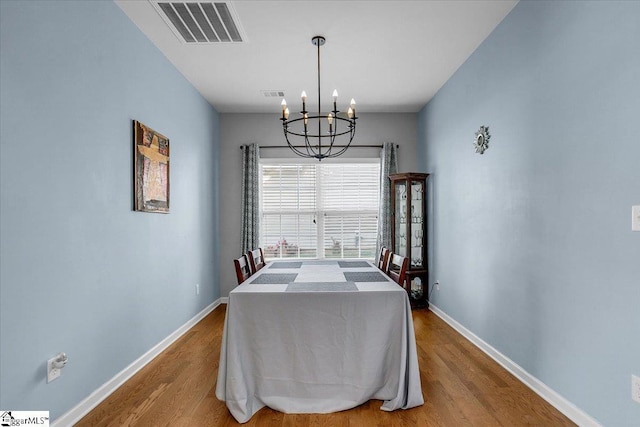 102 Eagle Pass Dr, Taylors, SC 29687 - dining area with a chandelier, wood finished floors, and baseboards