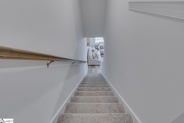 404 Hillrock Ct, Greenville, SC 29617 - stairway featuring baseboards and carpet flooring