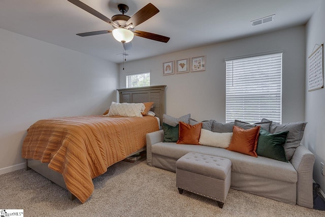 404 Hillrock Ct, Greenville, SC 29617 - bedroom featuring ceiling fan, light colored carpet, and baseboards