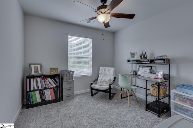 404 Hillrock Ct, Greenville, SC 29617 - living area with carpet, a ceiling fan, and baseboards