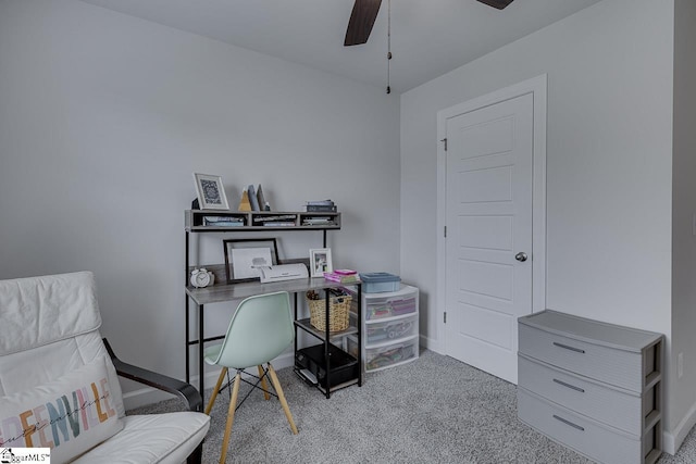 404 Hillrock Ct, Greenville, SC 29617 - carpeted office space with a ceiling fan and baseboards