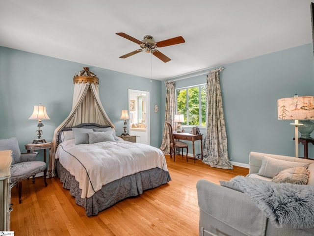 11 Hearthstone Ln, Landrum, SC 29356 - bedroom with light wood-type flooring and a ceiling fan