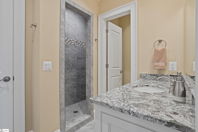 105 Hampton Grove Way, Greenville, SC 29617 - full bath with vanity, a walk in shower, marble finish floors, and baseboards