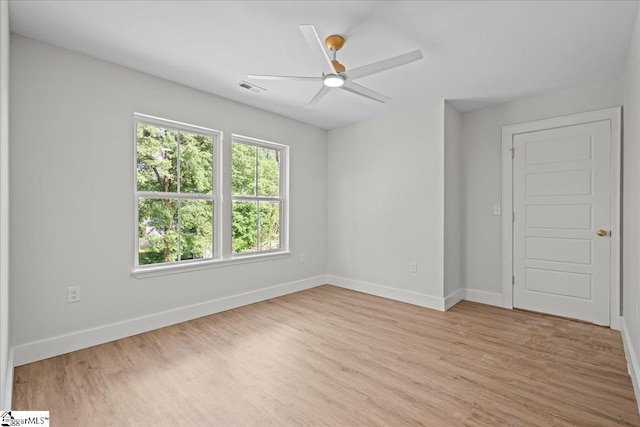 148 Duncan Chapel Rd, Greenville, SC 29617 - spare room featuring light wood-style floors, baseboards, and ceiling fan