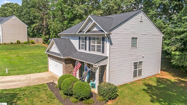 835 Terrace Creek Dr, Duncan, SC 29334 - view of front of house with driveway, roof with shingles, an attached garage, and view of scattered trees