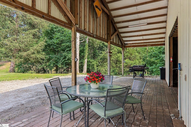310 Wofford Rd, Pauline, SC 29374 - wooden deck featuring outdoor dining area and a grill