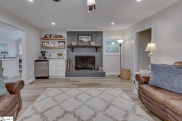 9 Mountain Brook Trl, Greenville, SC 29609 - living area with healthy amount of natural light, recessed lighting, baseboards, and light wood-style floors