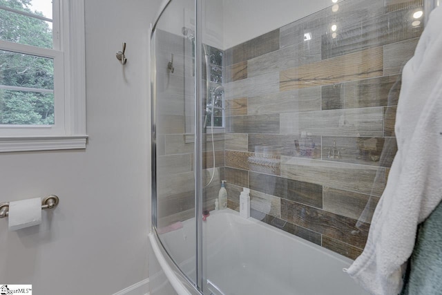 9 Mountain Brook Trl, Greenville, SC 29609 - full bathroom featuring enclosed tub / shower combo and baseboards