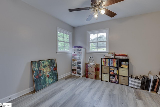 9 Mountain Brook Trl, Greenville, SC 29609 - game room featuring wood finished floors, ceiling fan, and baseboards