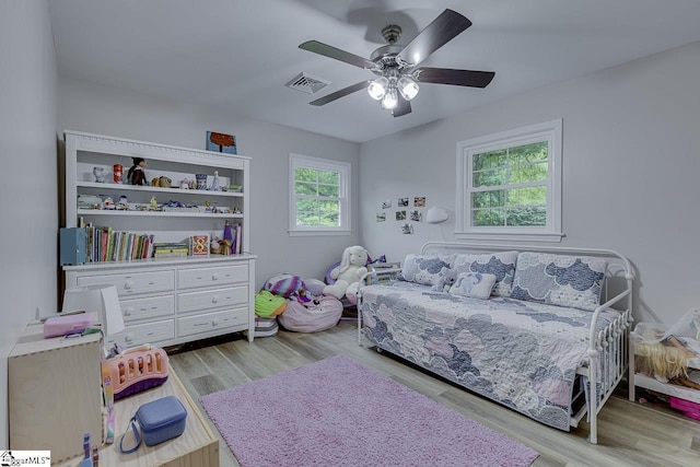 9 Mountain Brook Trl, Greenville, SC 29609 - bedroom with wood finished floors and ceiling fan
