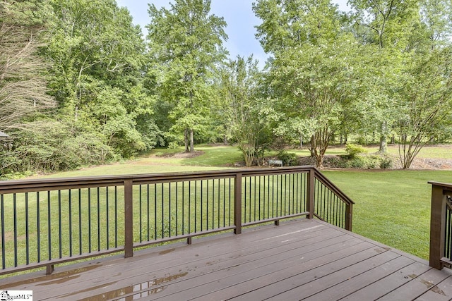 9 Mountain Brook Trl, Greenville, SC 29609 - wooden deck featuring a lawn