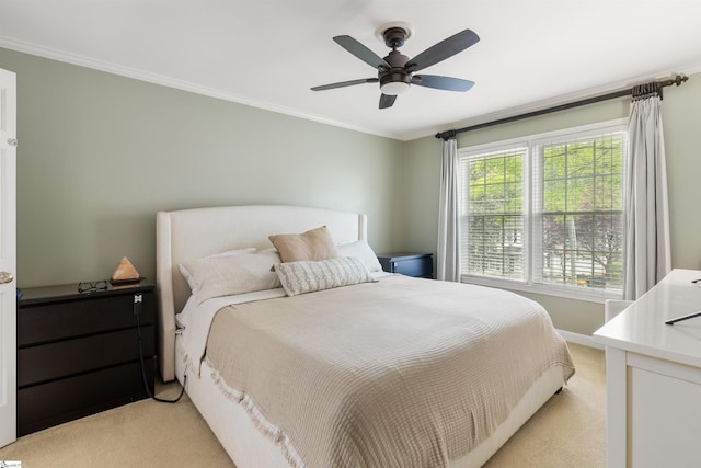 109 Appomattox Dr, Simpsonville, SC 29681 - bedroom featuring light carpet, crown molding, and ceiling fan