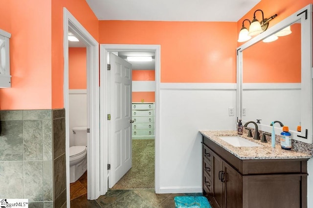 9 Peninsula Ct, Simpsonville, SC 29681 - bathroom featuring vanity, toilet, and tile patterned floors