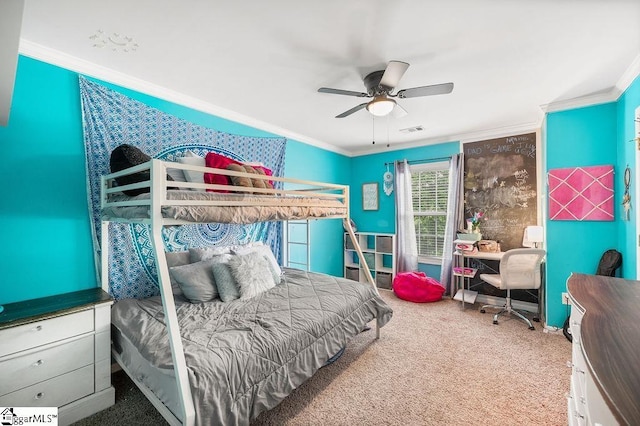 9 Peninsula Ct, Simpsonville, SC 29681 - bedroom with carpet floors, crown molding, and a ceiling fan