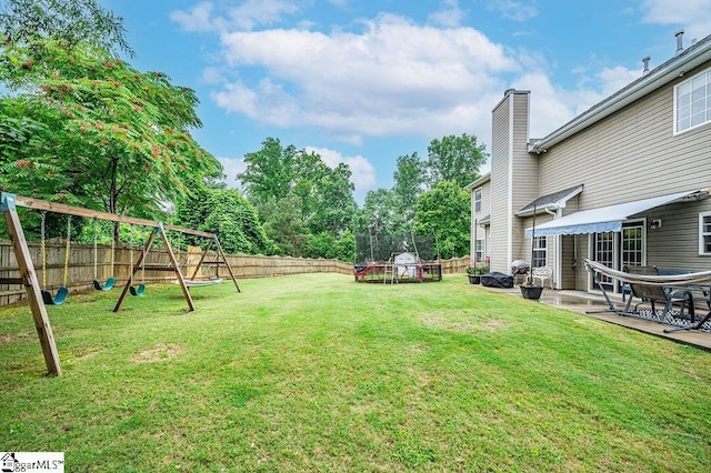 9 Peninsula Ct, Simpsonville, SC 29681 - view of yard featuring a playground, a trampoline, and a patio