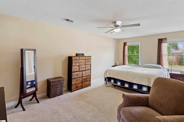230 Donegal Dr, Moore, SC 29369 - bedroom with carpet, a textured ceiling, baseboards, and a ceiling fan