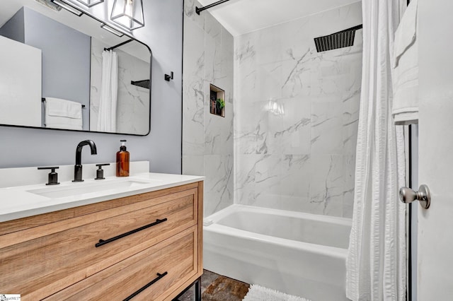 405 Wilson Bridge Rd, Simpsonville, SC 29680 - bathroom with shower / tub combo with curtain and vanity