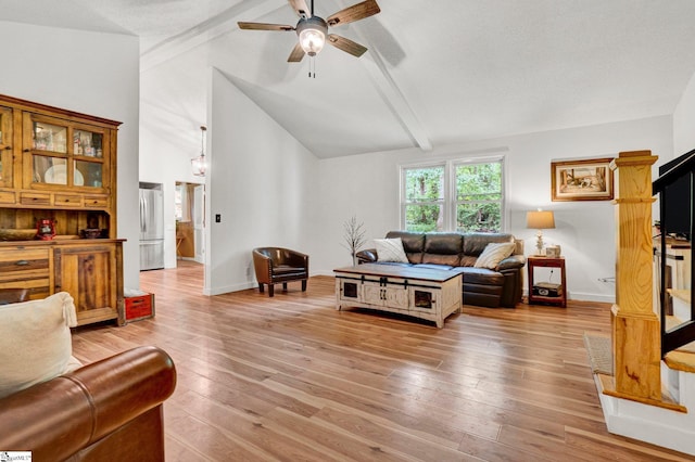 405 Wilson Bridge Rd, Simpsonville, SC 29680 - living area with ceiling fan, light wood-style flooring, and baseboards