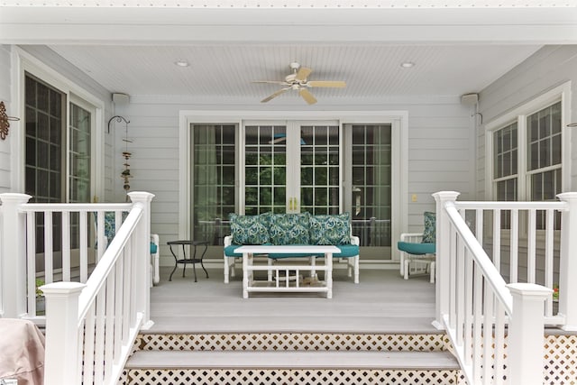 119 Oak Crest Cir, Seneca, SC 29672 - wooden terrace with ceiling fan