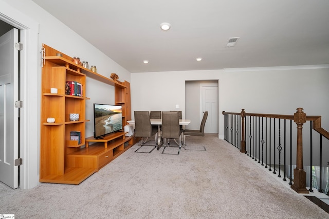 116 Quiet Creek Ct, Simpsonville, SC 29681 - dining space featuring carpet floors and recessed lighting