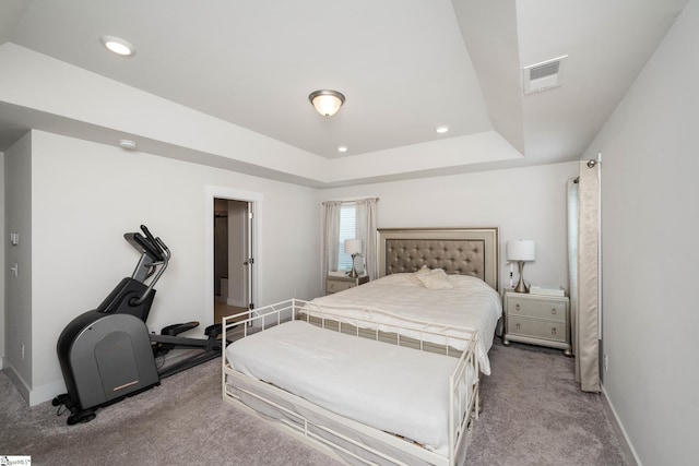 116 Quiet Creek Ct, Simpsonville, SC 29681 - bedroom with carpet floors, baseboards, recessed lighting, and a tray ceiling