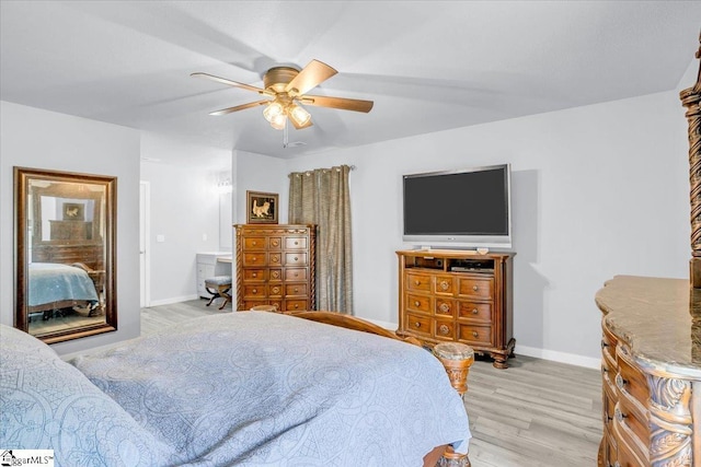 251 Heatherbrook Dr, Lyman, SC 29365 - bedroom with light wood finished floors, baseboards, and a ceiling fan