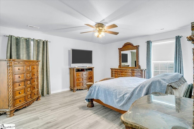 251 Heatherbrook Dr, Lyman, SC 29365 - bedroom featuring light wood-style floors, baseboards, and a ceiling fan