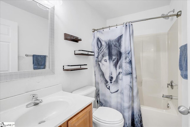 251 Heatherbrook Dr, Lyman, SC 29365 - bathroom featuring toilet, vanity, and shower / bath combination with curtain