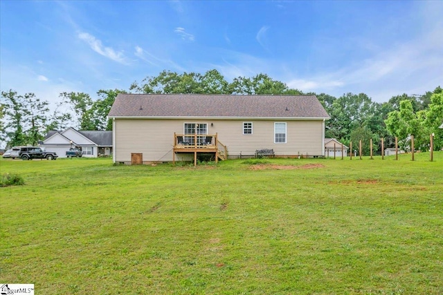 251 Heatherbrook Dr, Lyman, SC 29365 - rear view of property with a deck and a lawn
