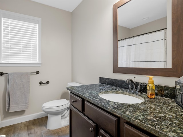825 Brennan Way, Lyman, SC 29365 - full bathroom with vanity, wood finished floors, toilet, and baseboards